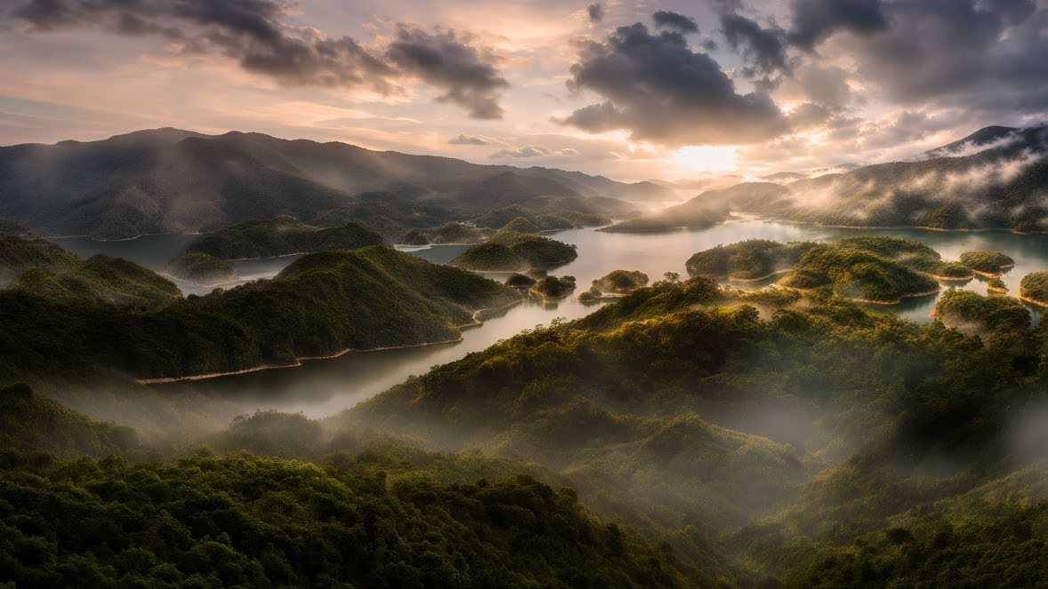 Mist over the hills of Thenmala, Kerala
